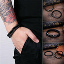8MM Natural Obsidian Beads Double Winding Charm Buddha Bead Fashion Bracelets