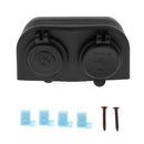 Car Motorcycle Marine 12V Plug Power Outlet Dual USB Charger Socket + wires