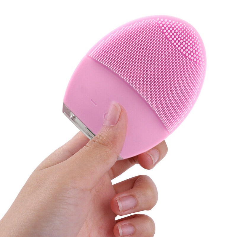 Face Cleansing Brush Electric Facial Massager Vibration Cleaner (Pink)