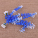 2x Fish Tank Aquarium Ornament Plastic Water Grass Plants Blue Artificial Decor