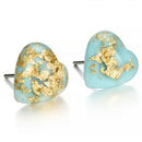 Cute Women Girls Natural Stone Turquoise Heart Shaped Earrings Ear Stud Jewelry