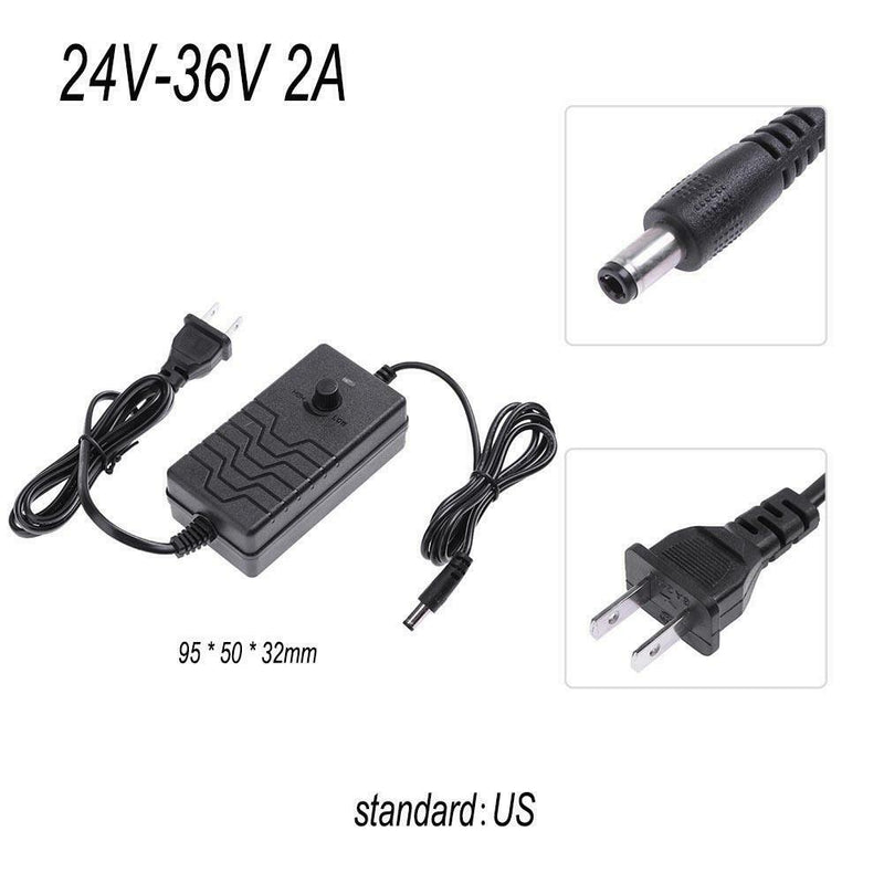AC to DC Adapter 24-36V 2A Adjustable Power Supply Speed Controller(US)