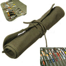 Artist Watercolor Draw Pen Oil Paint Roll Up Canvas Cases Holder PouchBrushBagHW