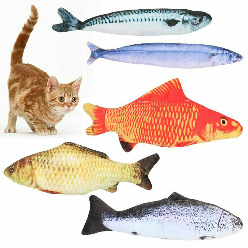 5 Pack Realistic Interactive Fish Cat Kicker Crazy Pet Catnip ToysB.SE