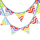 12 Flags 3.2m Rainbow Wavy Party Wedding Pennant Bunting Banner Decor