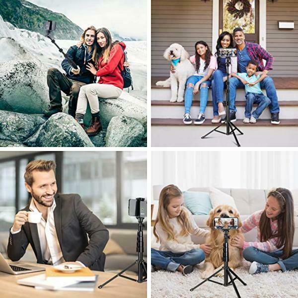 17.5" - 51" Selfie Stick Tripod Extendable w/ Bluetooth Remote Lightweight