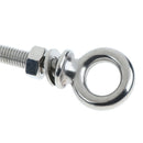 2Pcs M8 80mm Threaded Lifting Eye Bolt Ring Tie Down Stainless Steel