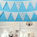 12 Flags 3.2m Lace Flowers Pennant Flags Bunting Wedding Party Decor Banner