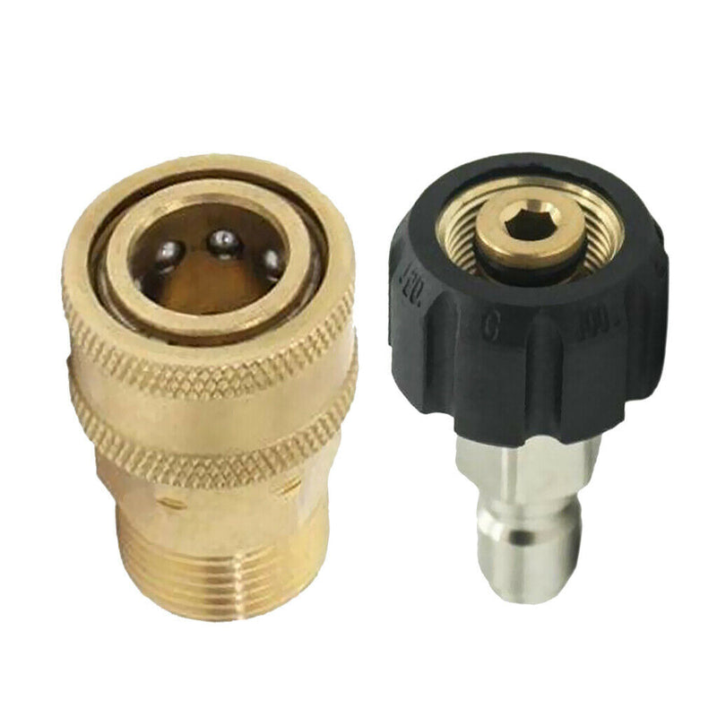 2PCS Quick Release Adapter M22/14 To 1/4inch Inch Pressure Washer Connector
