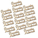 15 Piece Eid Ornament Muslim Ramadan Mubarak Rustic Wooden Confetti Table