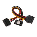 SATA Power Cable SATA 15 Pin Male to 2x Female Splitter Cables
