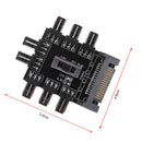 Shelf Adhesive 1 to 8 Channel Hub SATA Power Splitter Design for 12V 3Pin Fan