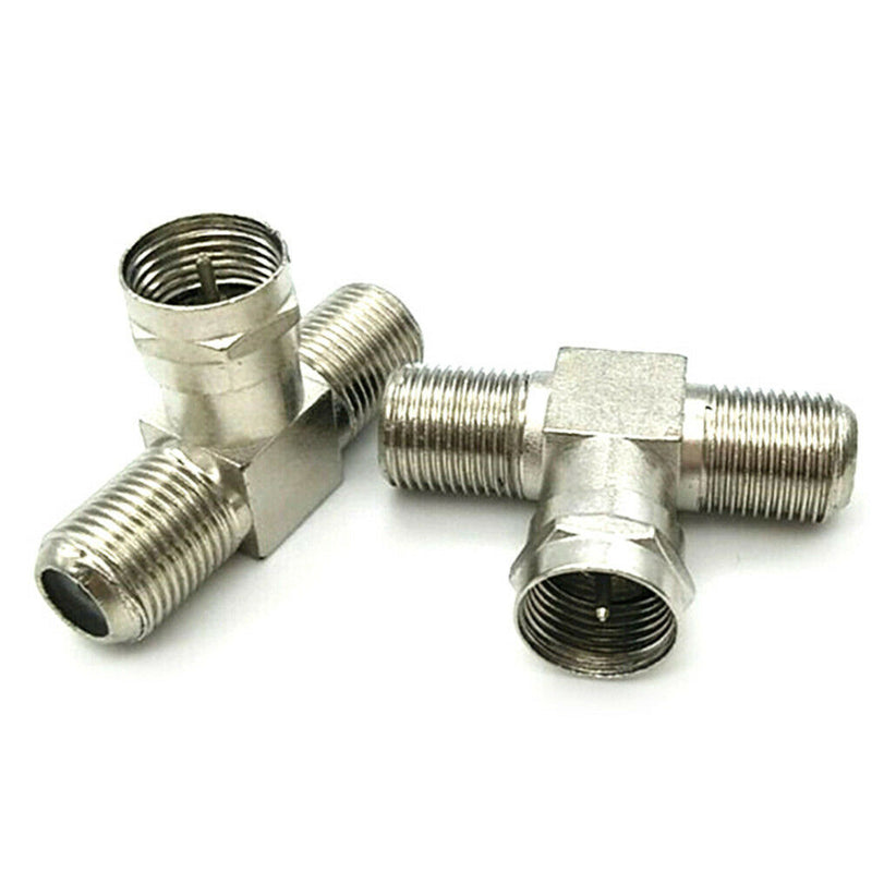 Male to 2 Female 2 Way F-Type Splitter Combiner TV Virgin Cable Sky Satellite  Z