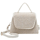 New Summer Small Square Bag Straw Small Bag Shoulder Slung Handbag Creamy-W