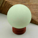 Luminous Quartz Glow In The Dark Stone Sphere Ball Stand Crystal Green 35mm T3J9