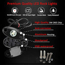 4 Pods Led Rock Lights Kit, Waterproof Underglow Led Neon Trail Rig Lights