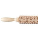 Christmas Snowflake Elk Wooden Rolling Pin Dough Engraved Roller for Baking