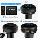 Bluetooth 4.2 car kit FM transmitter wireless radio adapter TF Slot USB charger_