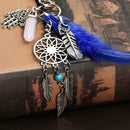 Natural Opal Stone Dreamcatcher Keyring Fashion Jewelry Feather Keychain A