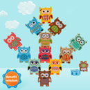 12pcs Owl Stacking Blocks Puzzle Toys for Kids Wooden Piles Balance Game