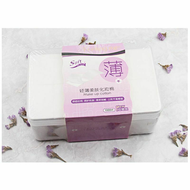 1000 Pcs/Set Cotton Cushion Makeup Remover Pad Thin Soft Cleaning Toning Facial