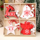 12Pcs Wooden Christmas Pendants Ornaments for Xmas Tree Hanging Decorat yxTEUS