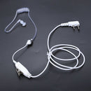 White Headset Earphone Universal 2 Pin Mic Ptt Covert Acoustic Tube In-Ear