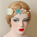 Women Headband Hair Jewelry Handmade Artificial Flowers Starfish Nature Shell I4
