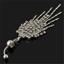 Hot New Crystal Tassel Dangle Navel Belly Button Ring Bar Body Piercing Jewelry