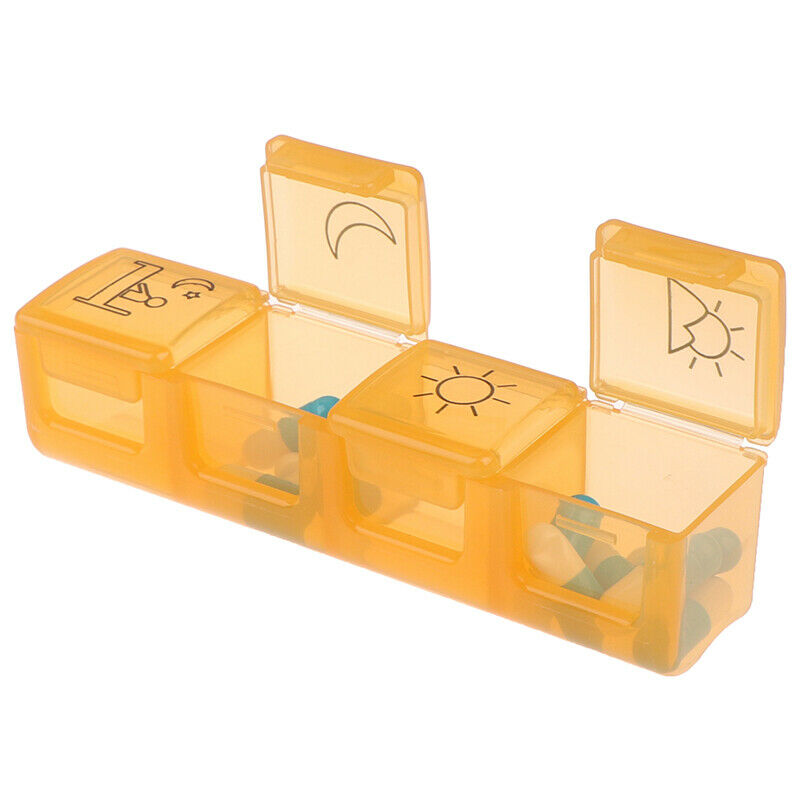 28 Grids Rainbow 7 Days Tablet Pill Box Holder Medicine Storage Container C BX