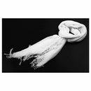 Winter Women Pashmina Shawl Tassel Scarf Fringes white