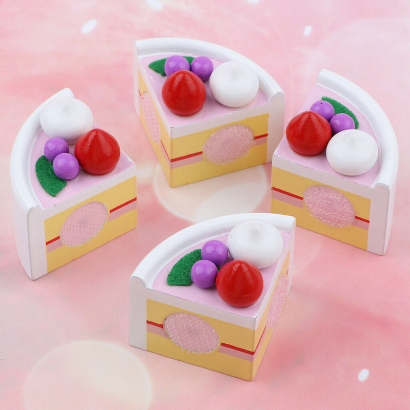Kitchen Food Sliceable Fruit Birthday Cake Dessert Cutting Pretend Play Toys