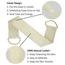 Loofah Exfoliating Back Scrubber For Shower, Double Side Scrubbing Strap, B
