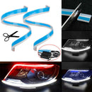 2PCS Dual Color Headlight Retrofit Switchback LED Strips Tube w/ Amber Turn
