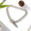 Fashion Luxury Full Big Rhinestone Necklace Women Chunky Necklace Wedding J Q7R5