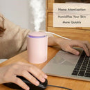 USB Essential Oil Diffuser Air Humidifier 260ml Tank for Bedrooms Pink