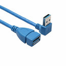 Male to Female USB 3.0 Extension Cable, Up &Down Angle - Blue (Pack of 2),  X8B7