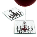 2pcs Frosted Chandelier Glass Coasters Drinks Bottle Placemat Cup Mat