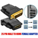 HDMI to DVI D 24+1/ 25 Pin Adapter Female 1080P for HDTV Plasma DVD Projector PC