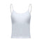 Summer Fitness Slip Sport Camisole Solid Women Vest With Chest Pad (White) A