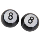 2 x No. 8 Ball motorcycle bike tyre tire wheel stem air valve dust cap cove