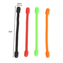 4pcs Silicone Binding Rope Wrap Data Wire Cable Winder Wrap Tie Cinch Strap