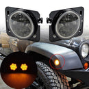 2 Pieces LED Turn Signal with Fender Side Light for Jeep Wrangler 2007-2017
