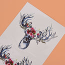 1PC Cute Deer Head Temporary Tattoos Body Arm Leg Waterproof Tattoo Stickers Z