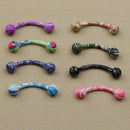 8pcs Unisex Stainless Steel 3mm Ball Barbell Curved Eyebrow Rings Navel Bars
