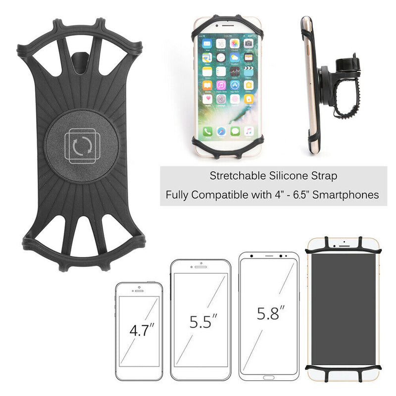 Silicone Bike Phone Holder 360 Rotation Bicycle Handlebar Mobile Support
