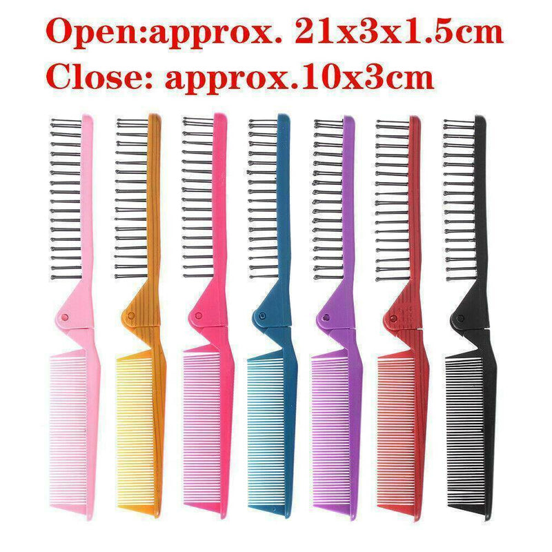 Travel Mini Hair Comb Brush Foldable Massage Hair Comb Anti-static AU!