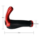 1 Pair Rubber Bicycle Handlebar Grips with Aluminum Bar Ends (Rose Red) A