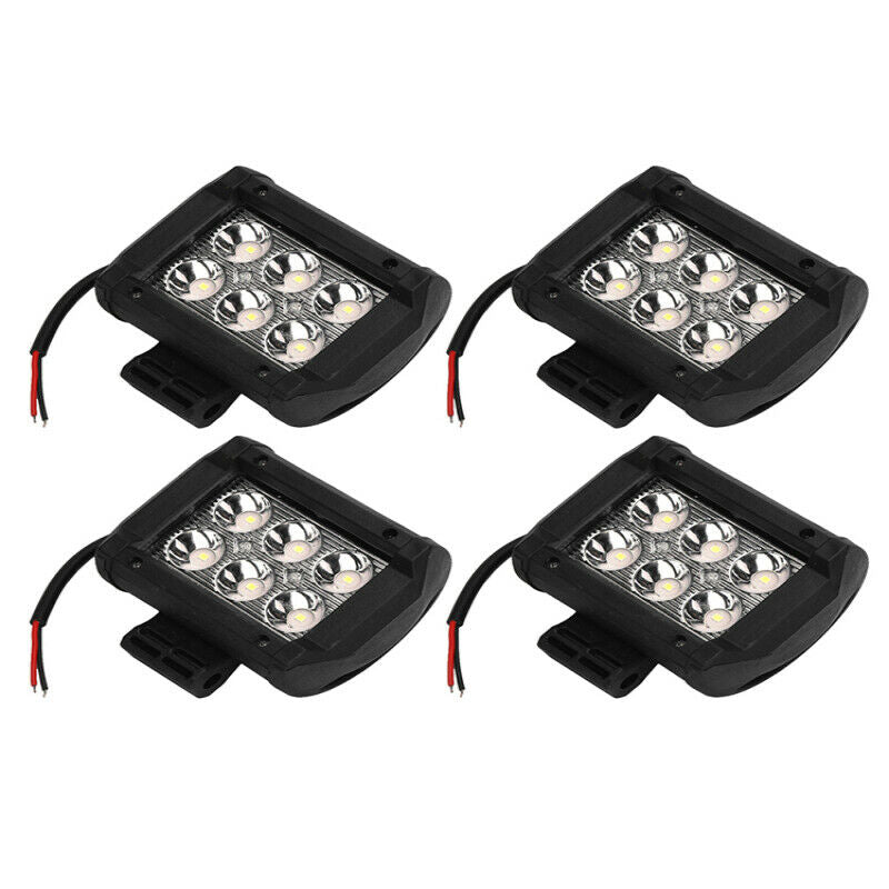 4x 4" 18W 6LED Light Work Bar Spot Lamp Driving For Offroad SUV Car Boat Truck