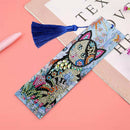 DIY Cat Special Shaped Diamond Painting Leather Bookmarks with Tassel Gifts